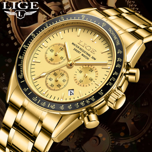 LG89137 Orologio Cronografo da <span class=keywords><strong>Uomo</strong></span> con Quadrante da 41mm in Lega, 3 Sottoquadranti, Data Semplice, Ghiera Girevole, Confezione Regalo - Product Image 2