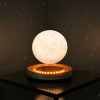 Lampe de chevet ronde minimaliste pour la décoration de la maison, lampe de nuit LED à commande tactile à brancher, design lune flottante, cadeau, lampe de table