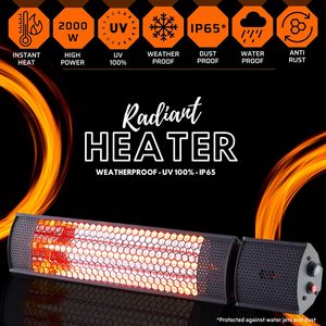 เครื่องทำความร้อนอินฟราเรดติดผนังสำหรับภายนอกอาคาร ราคาโรงงานขายส่ง - Product Image 3