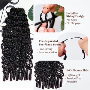 Extensiones de Cabello Humano Remy Afro Rizado Birmano con Micro Anillas Pre-Enlazadas, Ondulado Natural, de Una Sola Capa, 14-28 Pulgadas, 1 Paquete de 50g, Invisible - Product Image 2