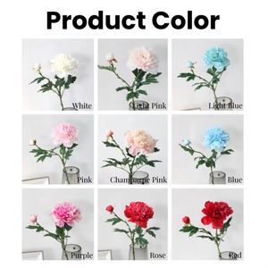 Flores Artificiales de Peonía Blanca y Rosa de Alta Calidad, 2 Cabezas Grandes de Tela de Seda para Decoración del Hogar y Bodas, para Navidad y Graduación - Product Image 3