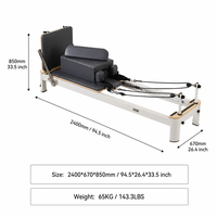 Appareil de Pilates portable en gros, Reformer, équipement de fitness en alliage d'aluminium pour le renforcement corporel et l'équilibre