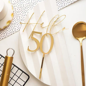 Adornos Acrílicos para Cupcakes y Pasteles, Adorno con Número 'Hola 30, 40, 50, 60' para Decoración <span class=keywords><strong>de</strong></span> Pasteles en Varias Fiestas <span class=keywords><strong>de</strong></span> <span class=keywords><strong>Cumpleaños</strong></span> y Aniversarios - Product Image 3