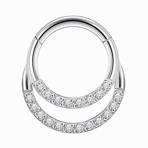 Anneau de nez sans soudure en acier inoxydable avec incrustation de zircon rond, bijou de piercing, cadeau - Product Image 5