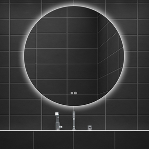 Espejo de luz <span class=keywords><strong>Led</strong></span> de maquillaje de estilo moderno, espejos redondos para baño, pantalla de Interruptor táctil montada en la pared, espejo inteligente - Product Image 3