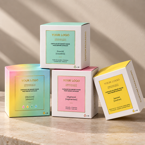 Boîte d'emballage cosmétique de luxe personnalisée avec impression dorée, boîte en carton pour sérum, capsules et crème - Product Image 2