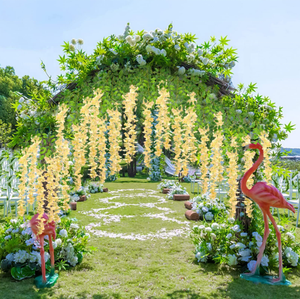 Offre Spéciale Guirlande Murale de 1,1 Mètre Faux Glycine <span class=keywords><strong>Vigne</strong></span> <span class=keywords><strong>en</strong></span> Rotin Fleurs de Soie pour Décoration Maison Fête Mariage - Product Image 4