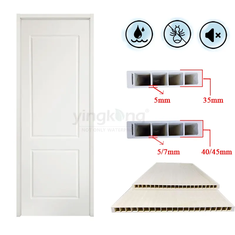 Yingkang Wpc Door Factory Wholesale Price With Waterproof And Fire Resistant Wpc Painting Door
