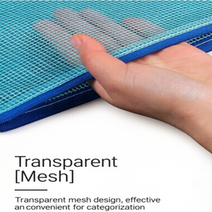 Sac de rangement pour documents en PVC imperméable avec fermeture éclair sécurisée, idéal pour l'école et le bureau - Product Image 1