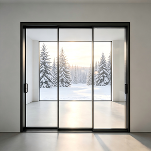 Puerta Corredera de Vidrio y Aluminio con Rotura de Puente Térmico Deioux, Perfil de Aluminio Delgado para Casa o Villa Moderna, Precio al por Mayor - Product Image 1