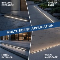 Luminaire linéaire LED encastré 24W-72W avec grille de lentilles en verre plat pour les communautés résidentielles, les ponts piétons et les places publiques