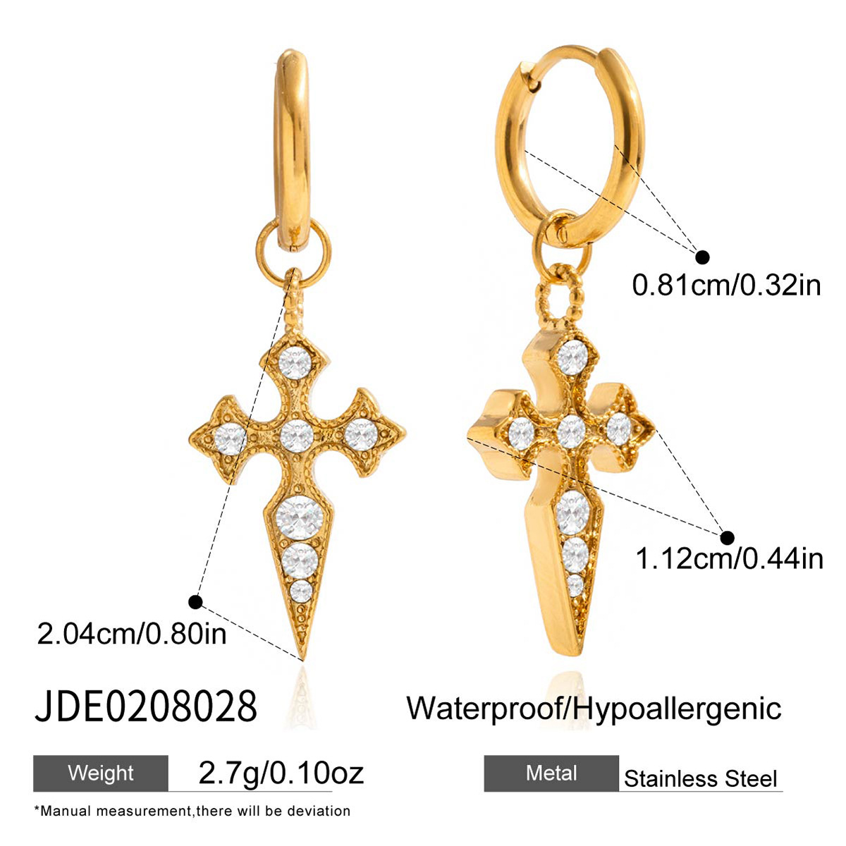 JDE0208028 (Boucles d'oreilles en acier inoxydable 316)