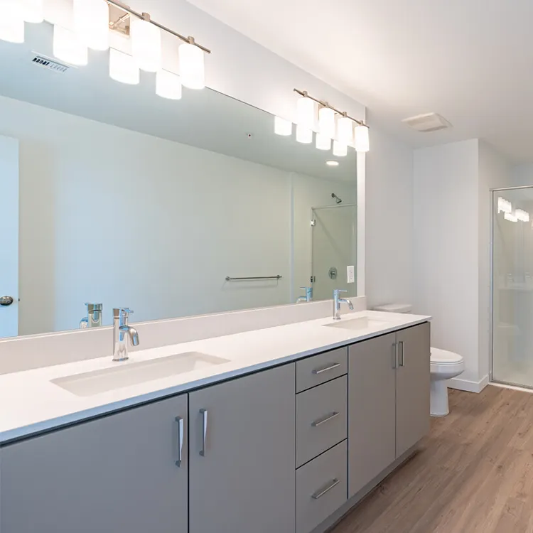 American style wholesale grey long solid wood craigslist bathroom vanity with white top