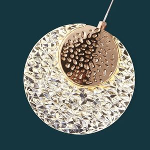 客厅圆形餐厅亚克力电镀金属家居装饰天花板现代照明侧床复古吊灯 - Product Image 6