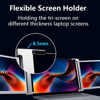 Écran portable IPS LCD triple de 14 pouces avec interface Type C pour configuration double moniteur pour ordinateur portable, travail et jeux