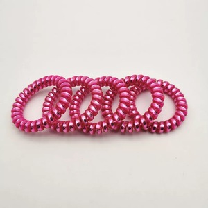 Pour <span class=keywords><strong>Amazon</strong></span> populaire 5.5CM <span class=keywords><strong>cordon</strong></span> téléphonique élastique ensemble de chouchous métallique argent téléphone bobine cheveux cravate en plastique bandeaux - Product Image 6