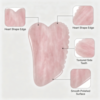 Outil de massage Gua Sha en quartz rose et jade rose pour la relaxation