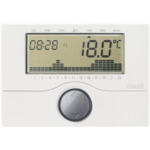 Thermostat mural programmable Vimar 01910 blanc 250V 5A fonctionnant sur piles - Product Image 1