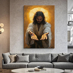 Art mural chrétien, toile imprimée avec l'image de Dieu Jésus, pour la salle de prière, le salon, la chambre à coucher, la salle de prière - Product Image 2