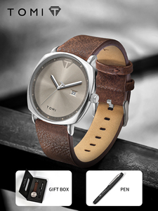 นาฬิกาควอตซ์ผู้ชายยี่ห้อ OEM <span class=keywords><strong>TOMI</strong></span> T044 และชุดปากกาธุรกิจ ดีไซน์เรียบง่าย กันน้ำ สายหนัง ชุดของขวัญสำหรับนักเรียน พร้อมสลักโลโก้ได้ - Product Image 3