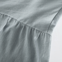 Robe en jean décontractée bleue à volants, personnalisée OEM, 2024, à manches courtes boutonnées, longue, pour femmes