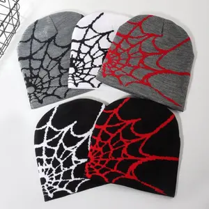 Großhandel Unisex Überall Druck Wintermütze Mütze individuelles Logo Acryl gestrickt bündchen Beanie Hüte