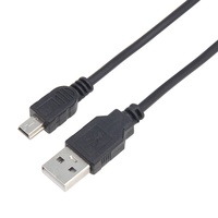 Câble de chargeur USB A mâle noir de 1m vers mini 5 broches B pour contrôleur PS3