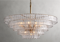 Arhaus Lampe murale moderne en verre fumé LED en acier inoxydable Ghiaccio ovale pour salon
