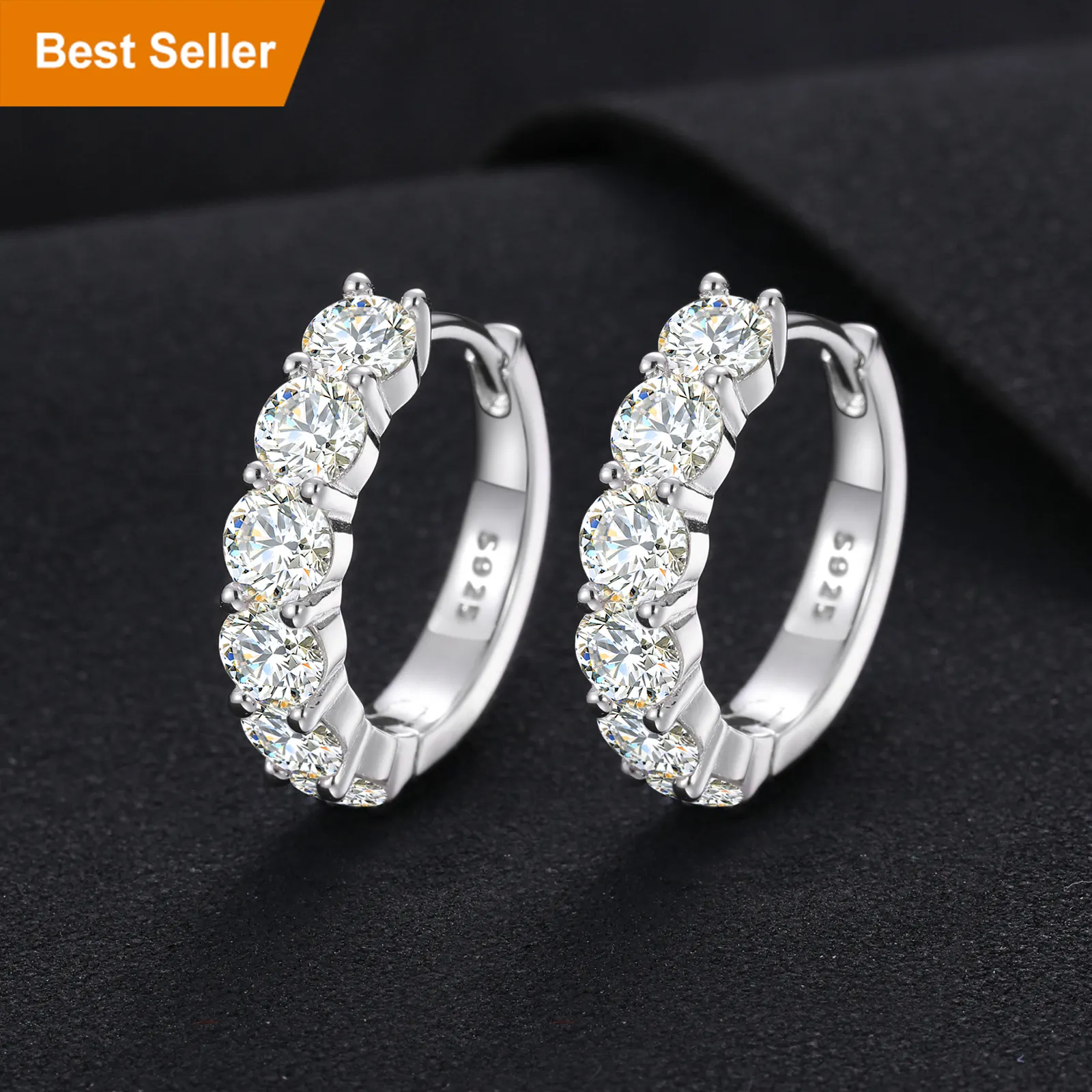 Passar diamante testador 18k ouro branco 925, prata esterlina vvs moissanite cuff ear anéis gancho huggie brincos para homens mulheres