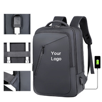 Logo personnalisé étanche garçons étudiants sac à dos scolaire USB hommes affaires sac à dos pour ordinateur portable sacs pour étudiants