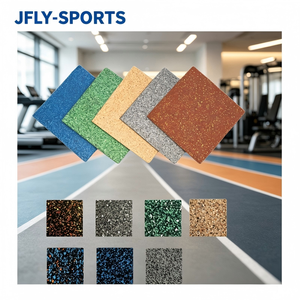 Dalles de sol en caoutchouc emboîtables pour salle de sport, résistantes à l'usure, résistent à la friction répétée des chaussures et des appareils de fitness - Product Image 1