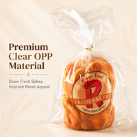 Sacs d'emballage de boulangerie micro-perforés imprimés sur mesure en gros, sacs à pain BOPP à haute transparence avec soufflet pour ligne automatique