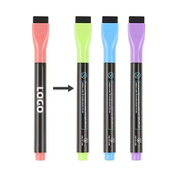 OEM Stylo tableau blanc magique créatif Stylo tableau blanc magnétique de couleur Marqueur tableau blanc effaçable avec gomme sèche humide de qualité