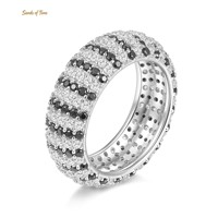 Bague Unisexe Raffinée en Moissanite VVS, Plaqué Or 18K, Argent Sterling S925, Sertissage Griffe, Style Hip Hop, Personnalisation OEM, Vente en Gros B2B