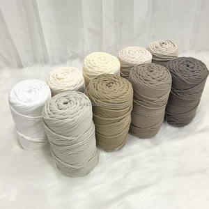 Panier de rangement tricoté à la main en fil de t-shirt mélangé et fil de polyester pour la décoration intérieure, la broderie et le tricot à haute température - Product Image 5