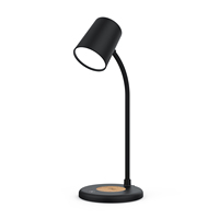 Lampe de bureau LED moderne à chargement sans fil avec protection oculaire, gradation tactile pour haut-parleur sans fil, corps en ABS