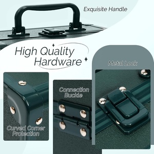 Estuche de <span class=keywords><strong>Maquillaje</strong></span> de Viaje con 4 Bandejas, Gran Capacidad, Organizador de Uñas Portátil con Cerradura, <span class=keywords><strong>para</strong></span> Cosmetología y Capacitaciones, con Set de Brochas - Product Image 6