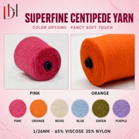 65% Viscose 35% Nylon Superfine Centipede Yarn 26NM-1 Soft Touch Fancy Texture Fancy Yarn for Knitting Weaving