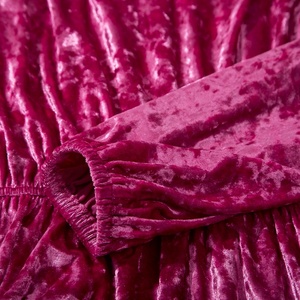 Abiti personalizzati all'ingrosso da donna girocollo manica lunga con scollo a V in <span class=keywords><strong>velluto</strong></span> di media lunghezza abiti Casual da donna - Product Image 3