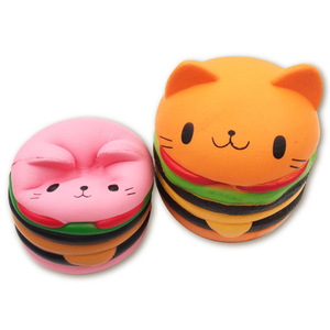 PU giảm căng thẳng Squishy Đồ chơi Jumbo chậm tăng Kawaii mèo bánh hamburger bánh mì thần tài đồ chơi cho tự kỷ ADHD người lớn trẻ em Antistress - Product Image 6