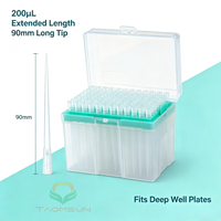 Embouts de pipette à filtre étendus TAOMSUN 200 µl, 90 mm, extra longs, à faible rétention, stériles, sans DNase/RNase, pour plaques à puits profonds PCR