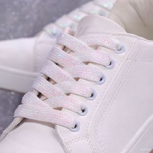 Metallic <b>Glitter</b> Gold Shoelaces Flat Shoelaces Multi - Color Optional for Sneakers Canvas Athletic Shoes - Product Image 3