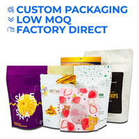 Sachet Doypack alimentaire à fond plat, refermable avec fermeture éclair, pour emballage de bonbons, imprimé sur mesure, avec fenêtre transparente et trou de suspension