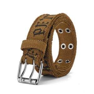 Fashion Double Grommets <strong>Web</strong> Belts Double Hole Casual Unisex Custom Canvas Belt Letters Printed Canvas Belt for <strong>Young</strong> Boys Girls - Product Image 3