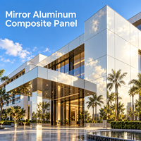 Panneau composite en aluminium miroir 3 mm 1220x2440 mm argenté pour revêtement de plafond
