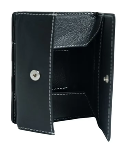Portefeuille et porte-cartes en cuir véritable de luxe, petit format, durable, multi-poches, sans fermeture éclair, pour hommes et femmes - Product Image 1