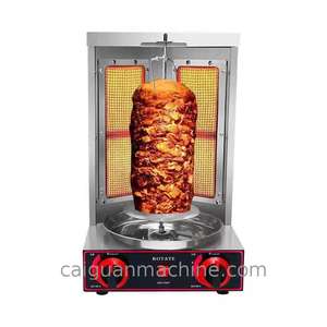 Mesin Shawarma Kecil Meja Putar Gas 2 Tungku Propana Profesional untuk Pabrik - Product Image 4