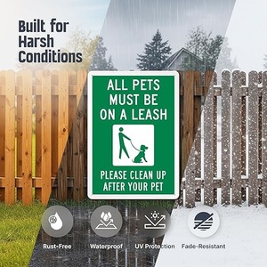 Cartello Personalizzato 10*14 Pollici 'Tutti gli Animali Domestici Devono Essere Guinzigliati, Si Prega di Pulire Dopo il Vostro Animale' Resistente alle Intemperie - Product Image 4