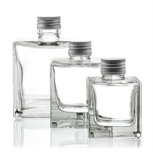 100ml Chai Thủy Tinh Phẳng với vít nắp nhôm hình khối sậy khuếch tán chai - Product Image 3