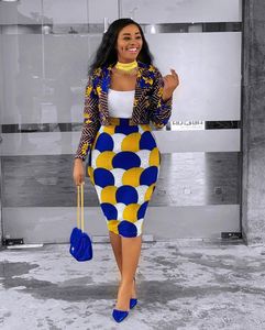 Fashion Career Dress Female Ladies Formal Elegantes Office Wears Floral Jacket and Short <strong>Skirts</strong> <strong>Suits</strong> <strong>Sets</strong> for Women - Product Image 4
